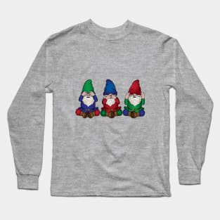 Gnomes - See No Evil, Speak  No Evil, Hear  No Evil. Long Sleeve T-Shirt